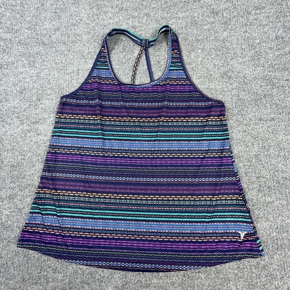 Old Navy Active Tank Top Womens Large Multicolor Stripe Racerback Go-Dry Gym